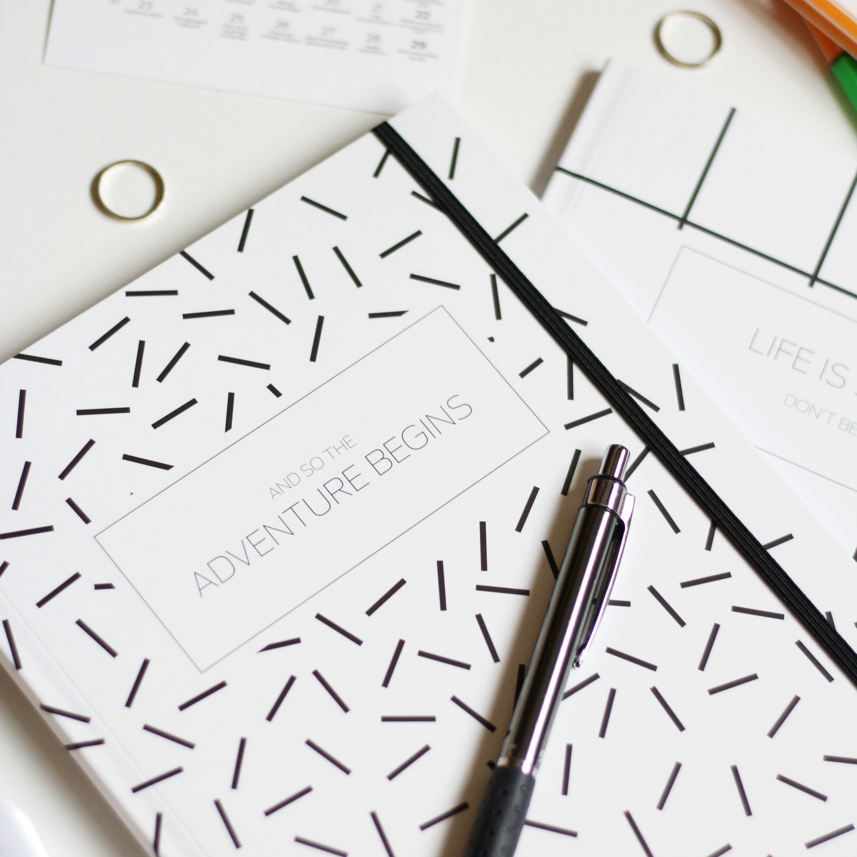 Bullet Journal / Dotted Notebook adventure begins & life is short (2pcs) - Image 5