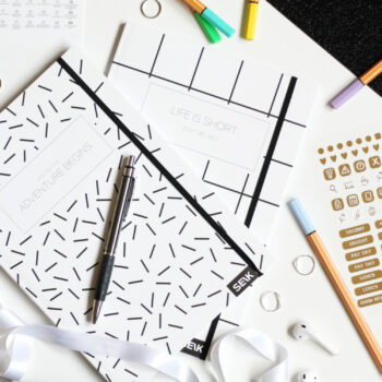 Bullet Journal / Dotted Notebook  adventure begins & life is short (2pcs)