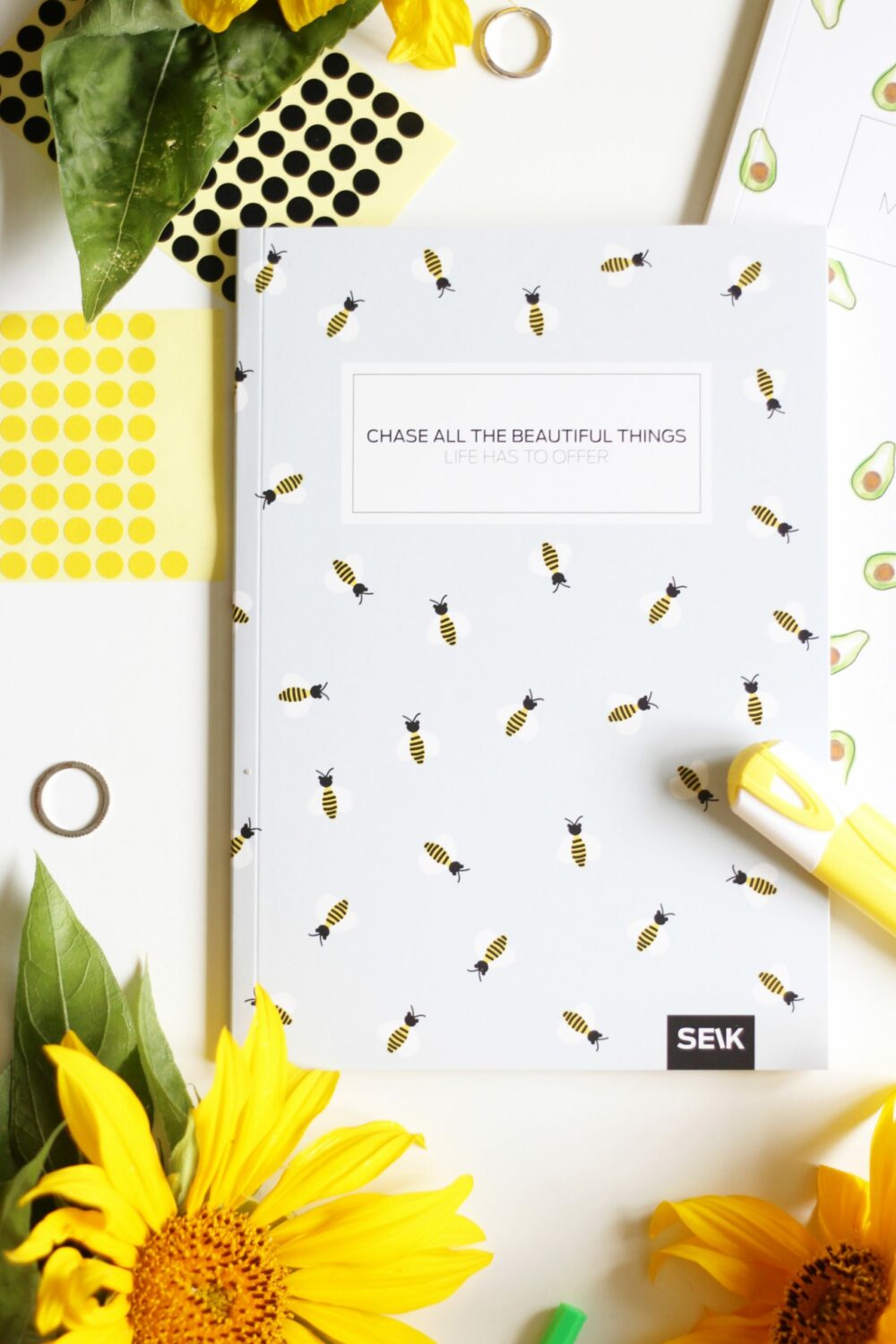 Bullet Journal / Dotted Notebook Bees & Avocados (2pcs) - Image 7