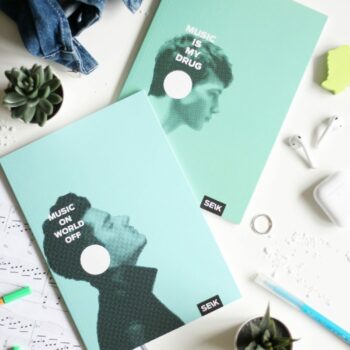 Bullet Journal / Dotted Notebook  Music on & Music is (2 pcs )