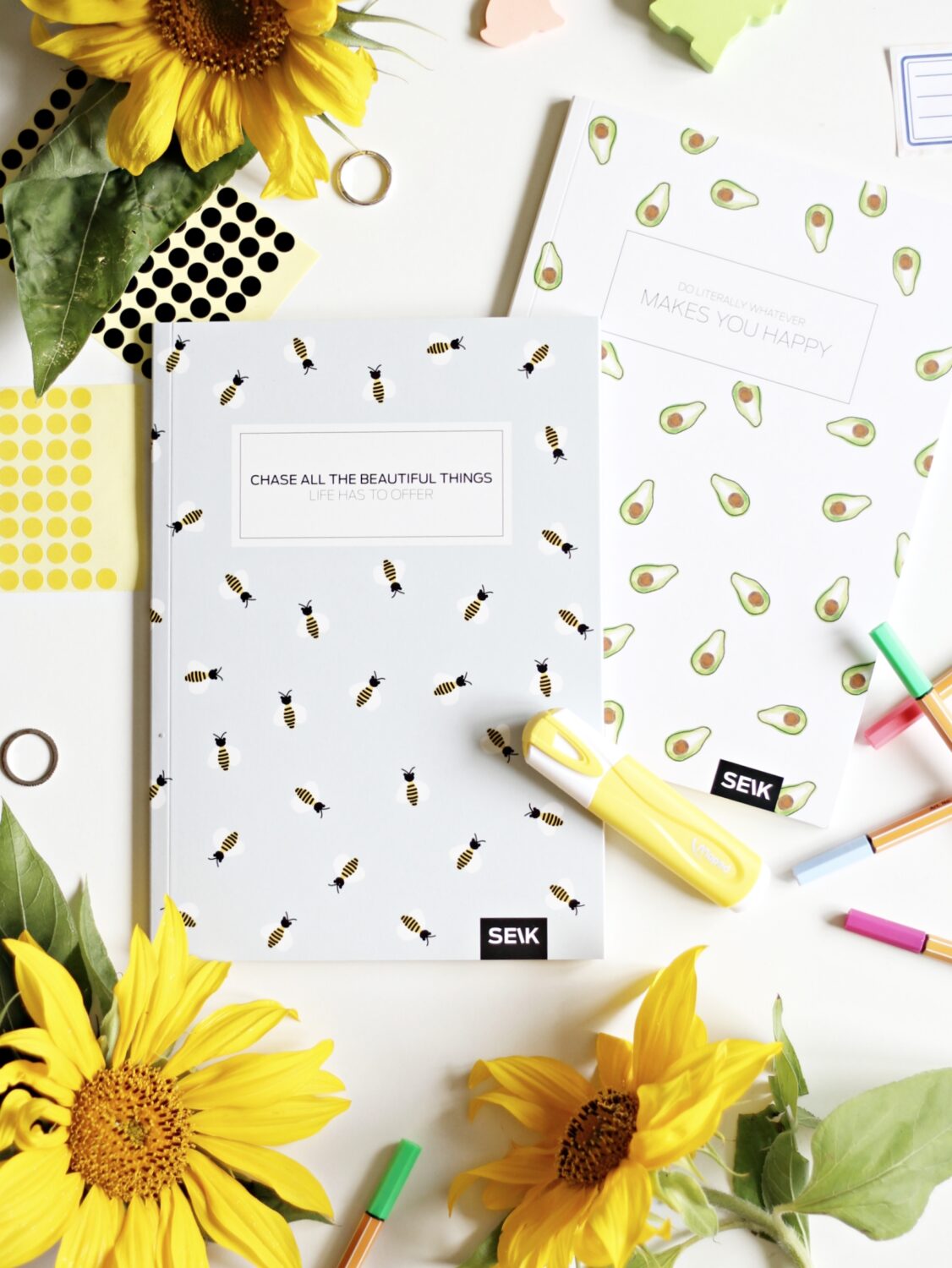 Bullet Journal / Dotted Notebook Bees & Avocados (2pcs)