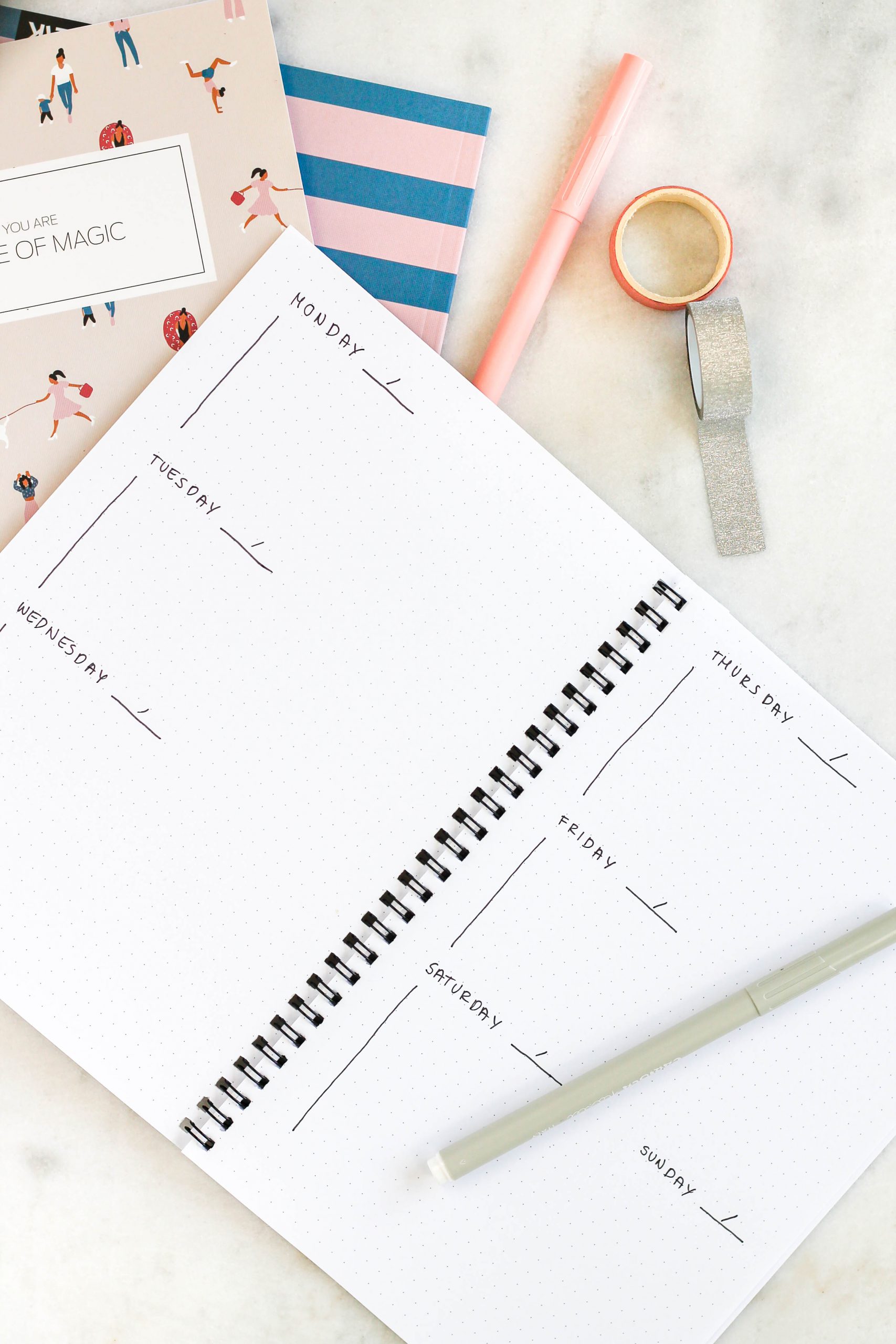 Bullet Journal / Dotted Notebook with spiral binding - Make yourself happy - Image 3