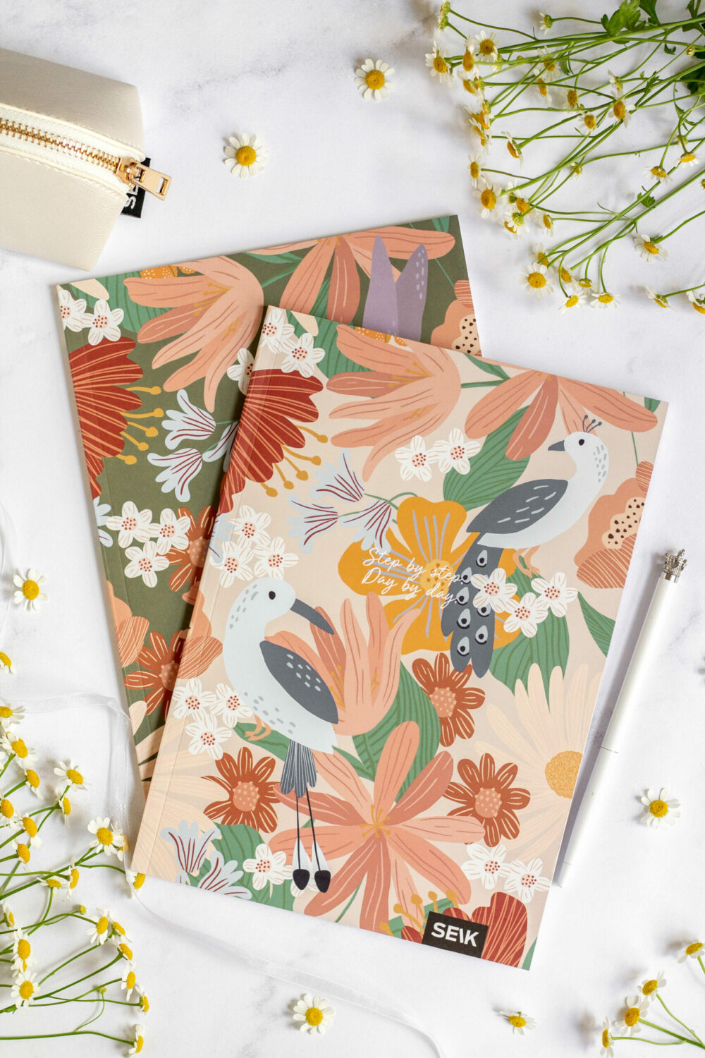Squared and lined notebook Jungle & Birdies (2 stk)