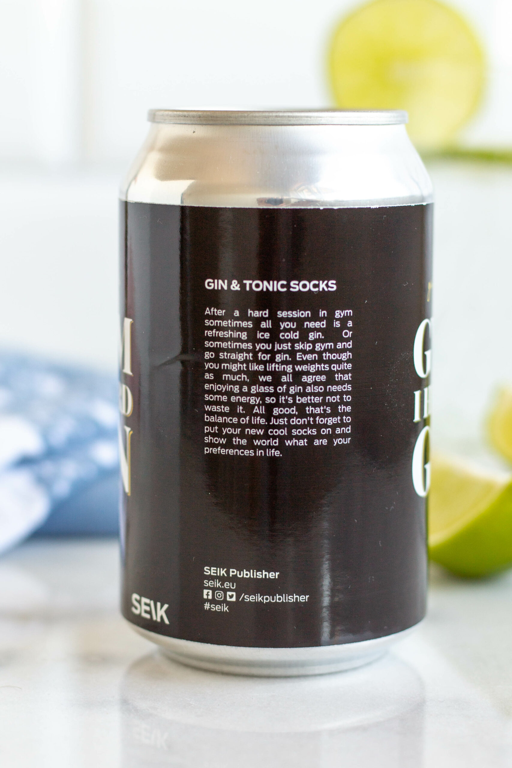 Socks in a tin - Gym? I heard Gin! - Gin & Tonic Socks (size 40-46) - Image 4