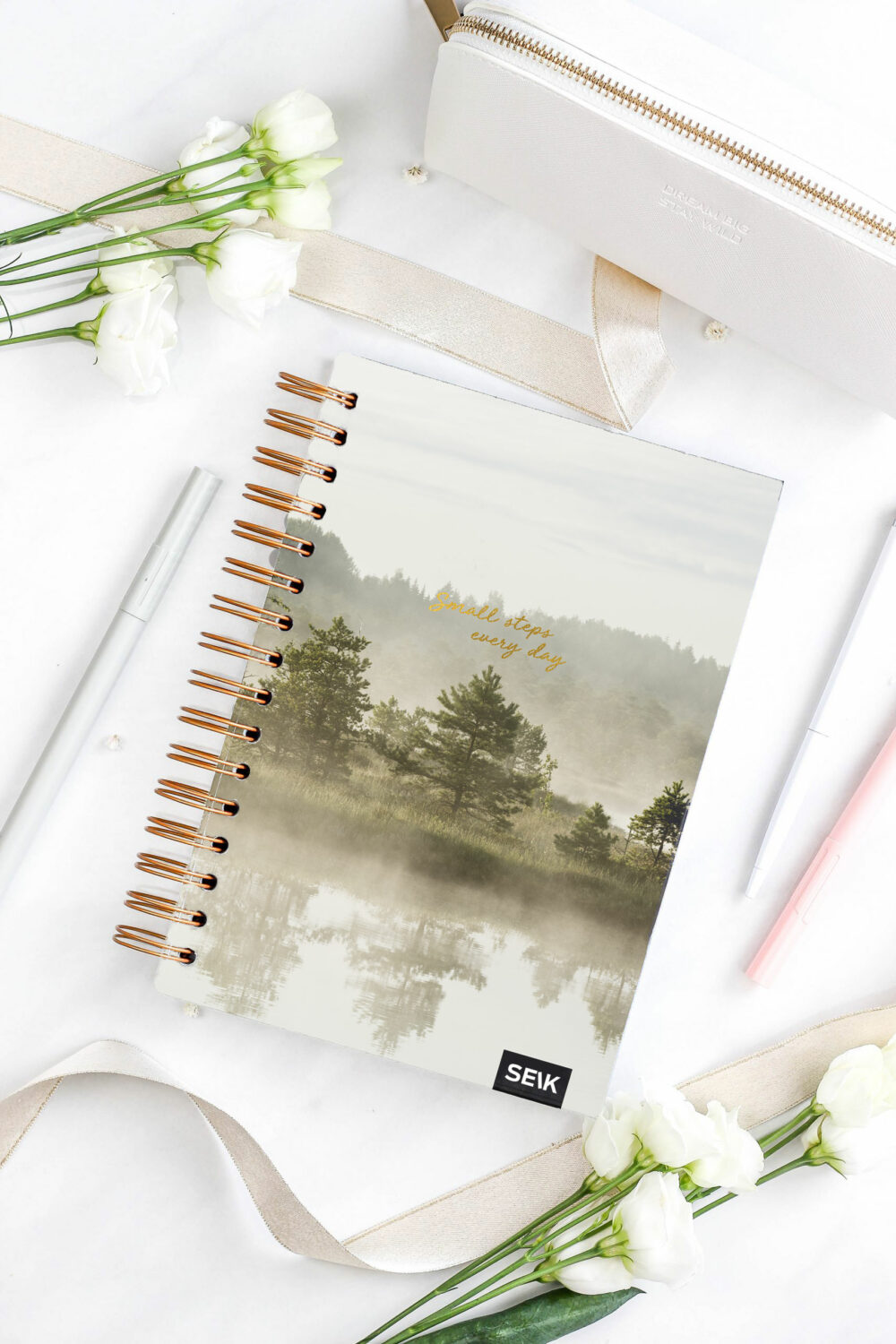 Happy Calendar planner spiral binding forest 2026