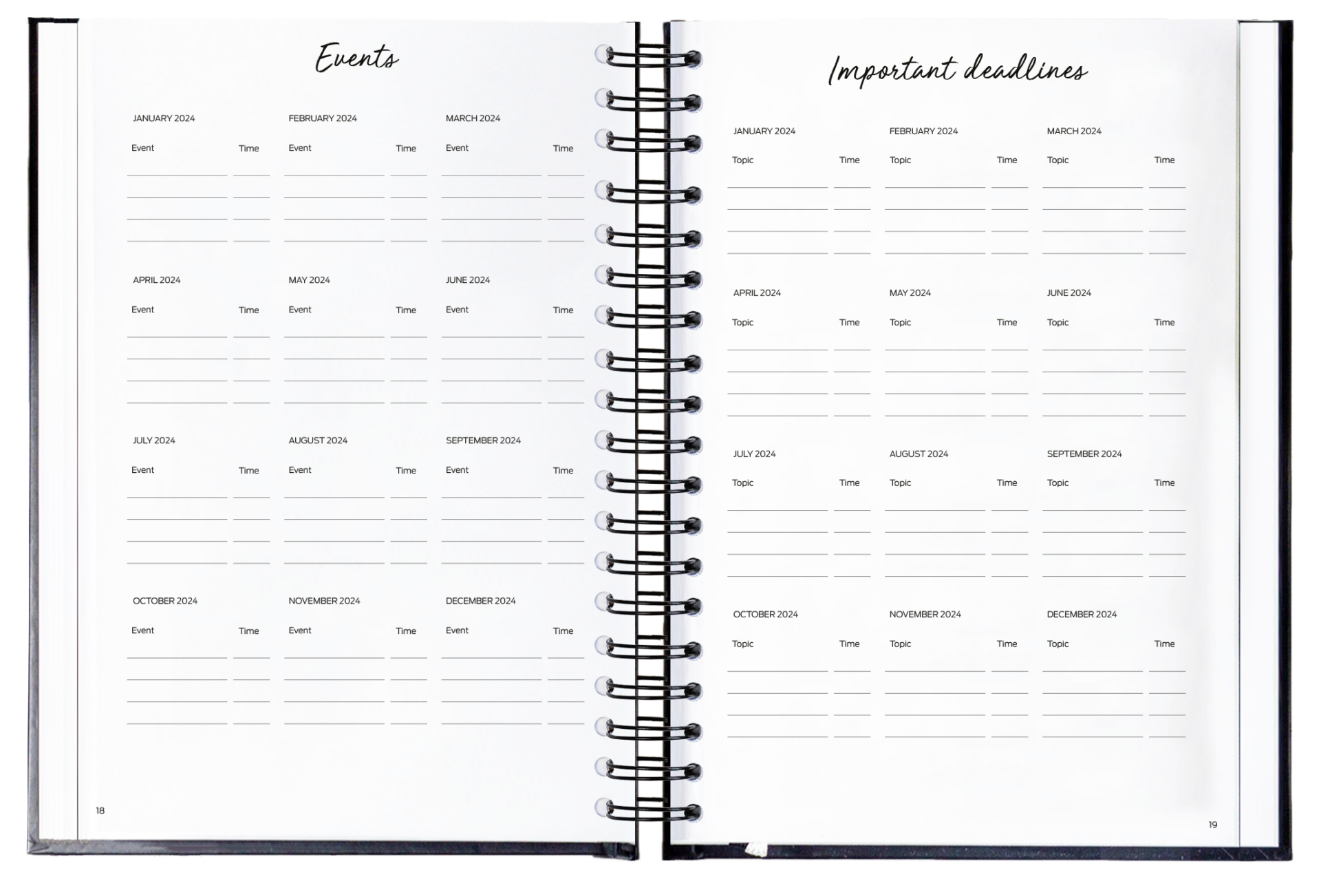 Ring binder from premium faux leather A5 – Happy Calendar planner 2026 (black) - Image 6