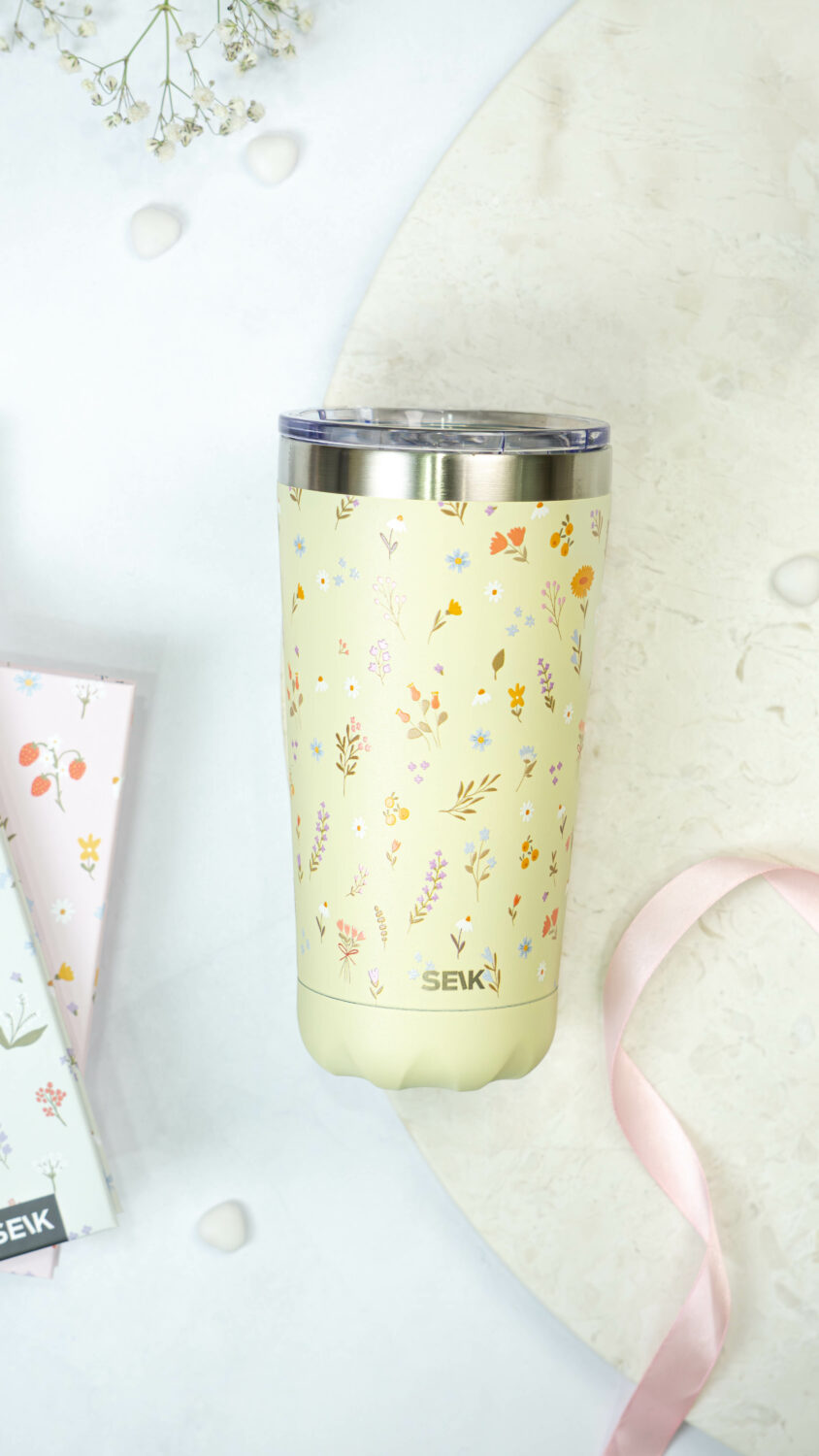 Thermos /coffee cup - flowers 350ml - Image 2