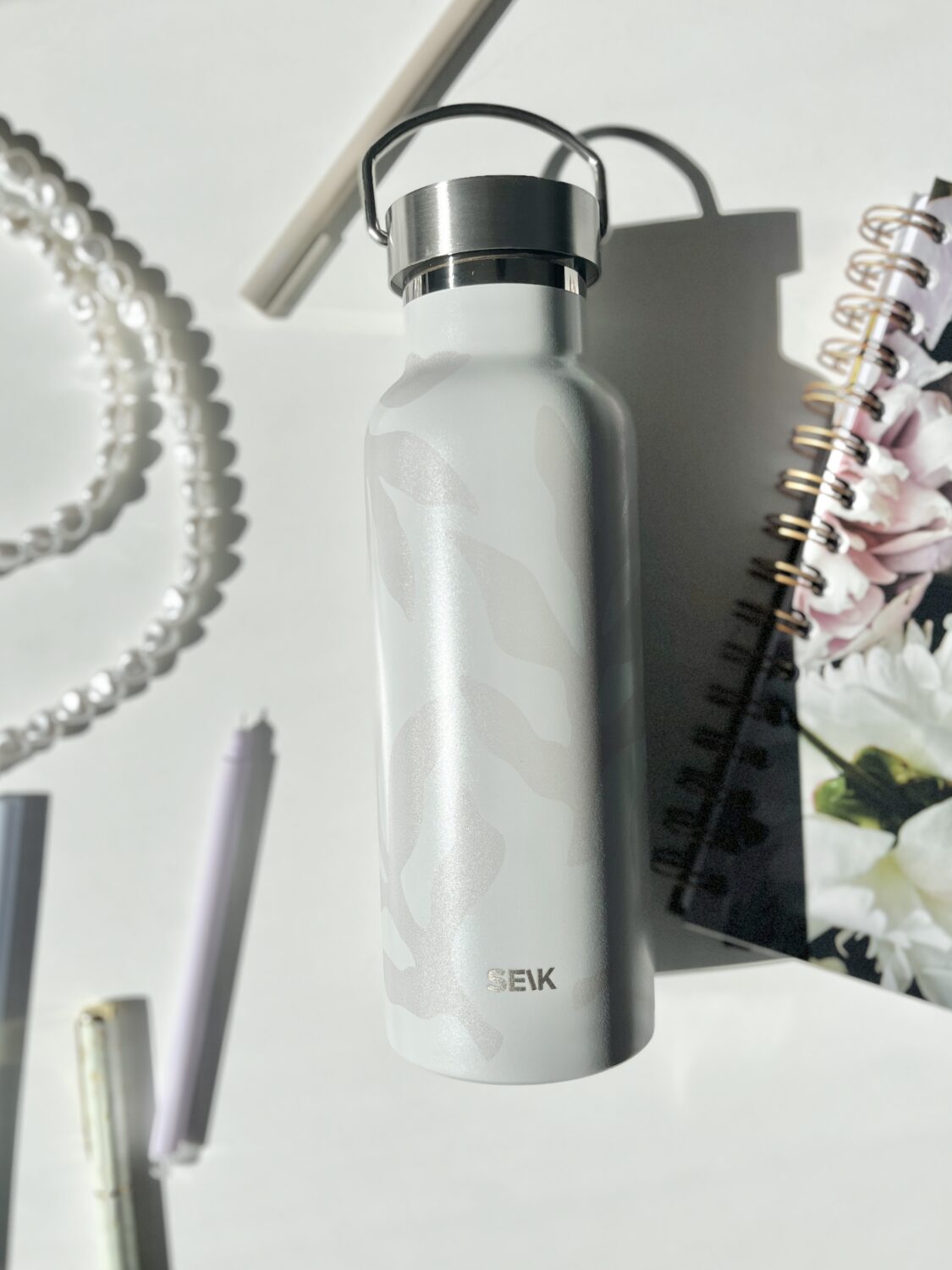 Water Bottle/Thermos - sandy leaves 500ml (beige) - Image 2