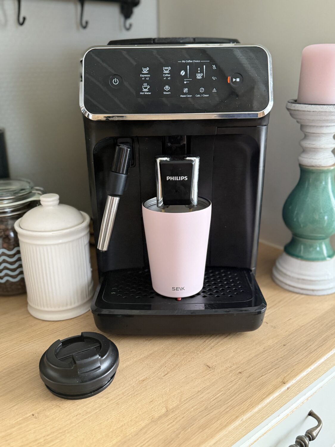 Coffee thermos mug - pink (350ml) - Image 6