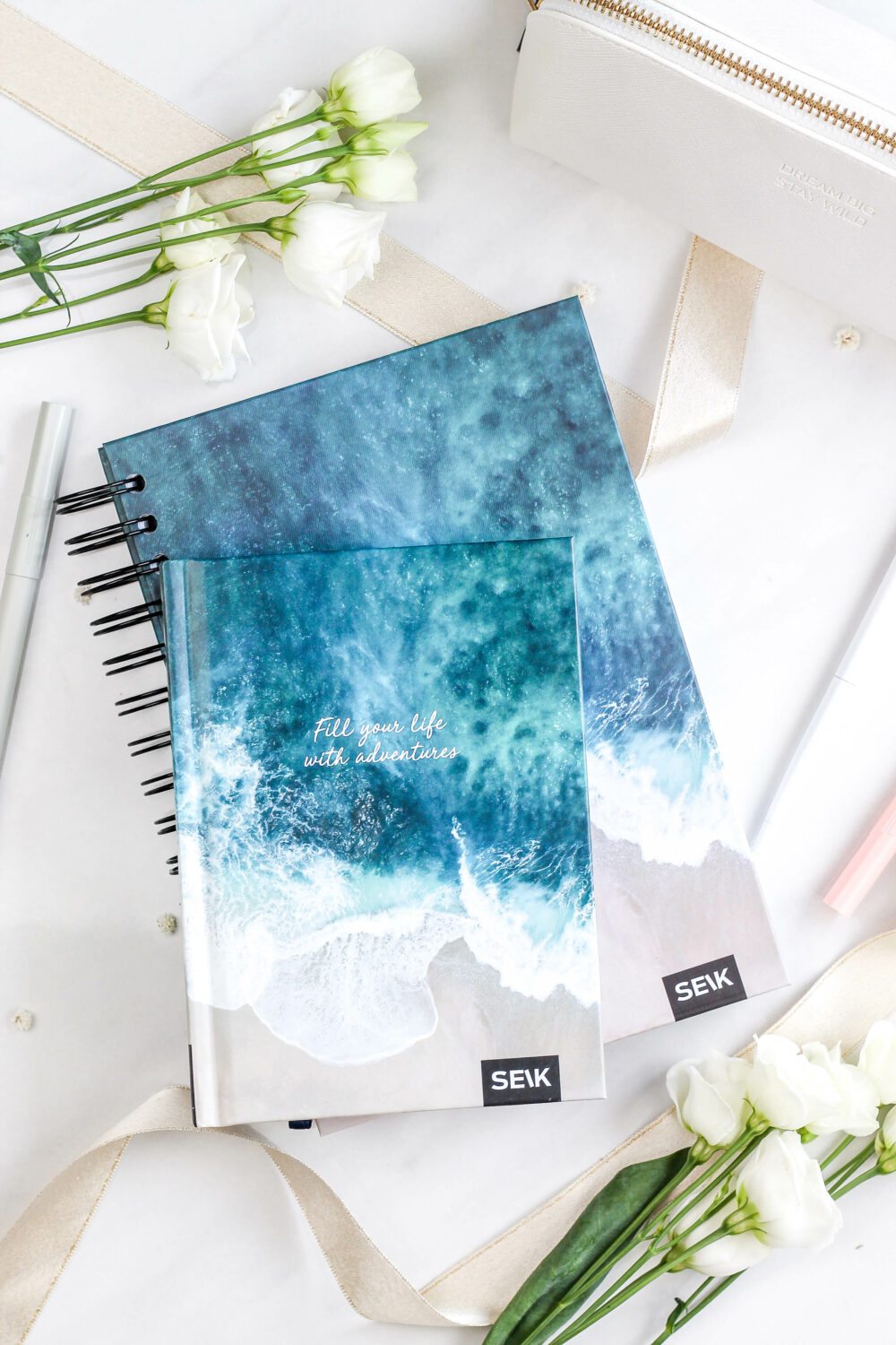 Bullet Journal / Dotted Notebook hard cover spiral binding - adventures