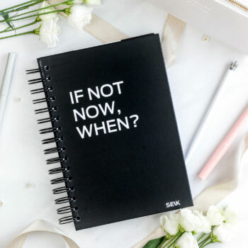 Bullet Journal / Dotted Notebook hard cover spiral binding - if not now, when