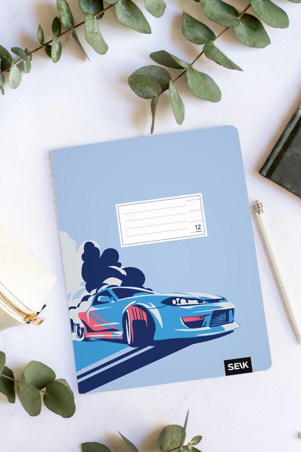 Lined notebook (12 sheets) - fast car