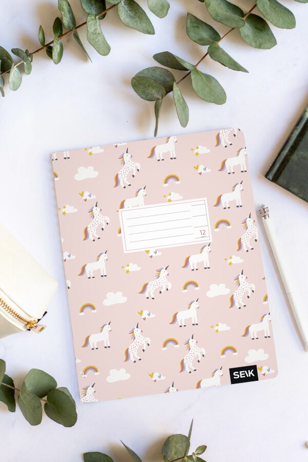 Lined notebook (12 sheets) - unicorns