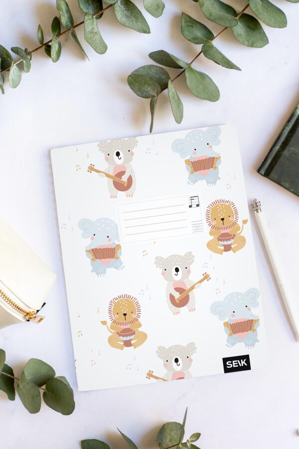 Music notebook (12 sheets) - happy animals
