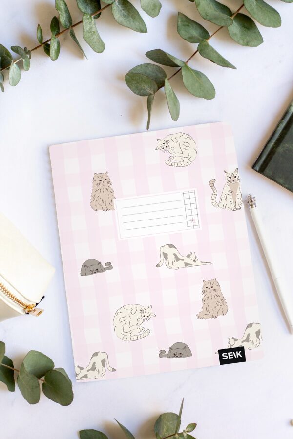 Squared notebook (12 sheets) - cats