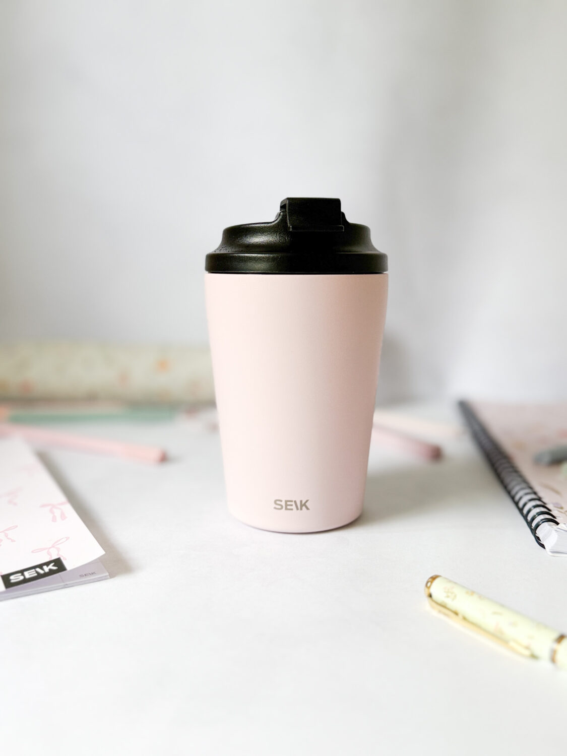 Coffee thermos mug - pink (350ml)