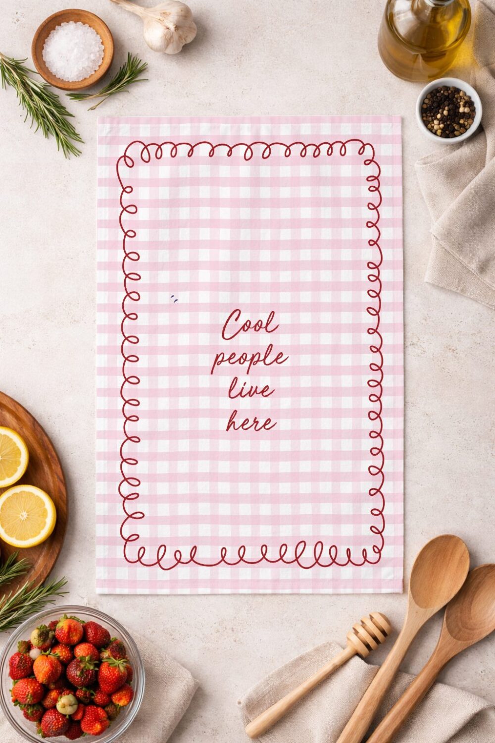 tea towel - cool people live here - Image 2