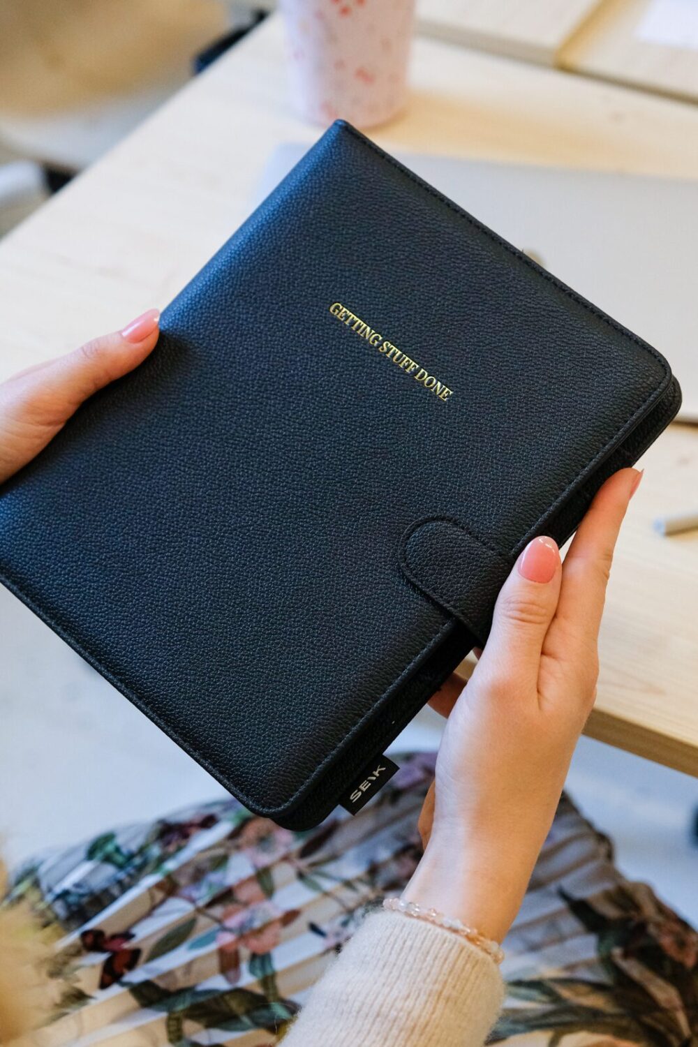 Ring binder from premium faux leather A5 (black) - Image 7