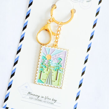 Soft enamel keychain - morning in Viru Bog