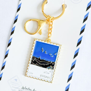 Soft enamel keychain - winter forest