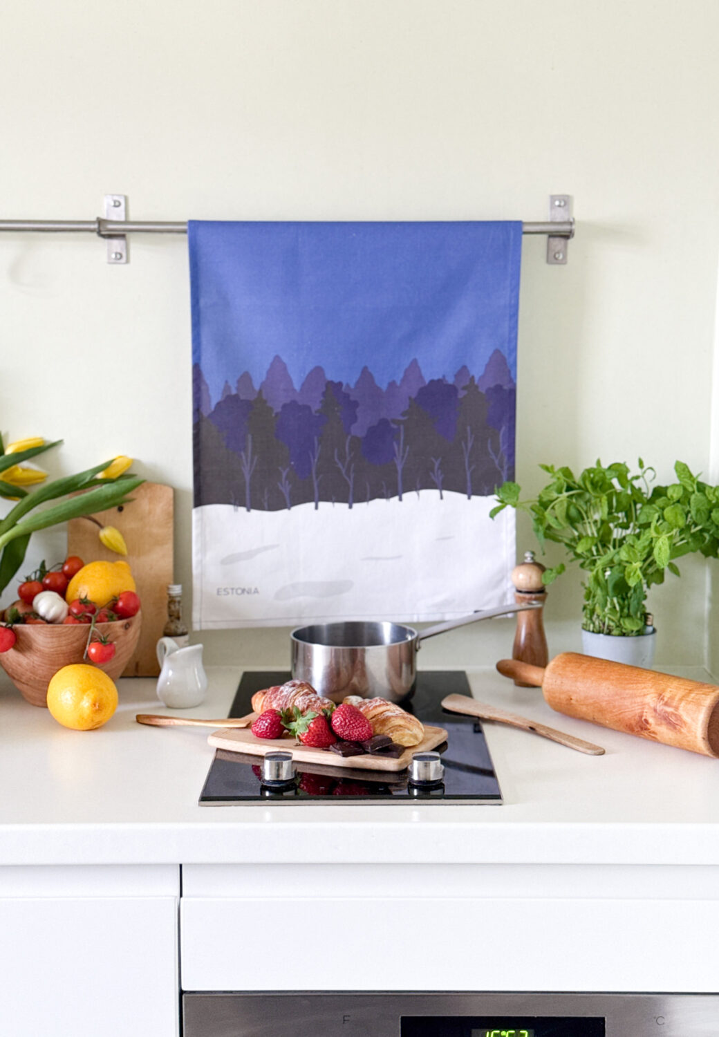 tea towel - blue, black & white - Image 5